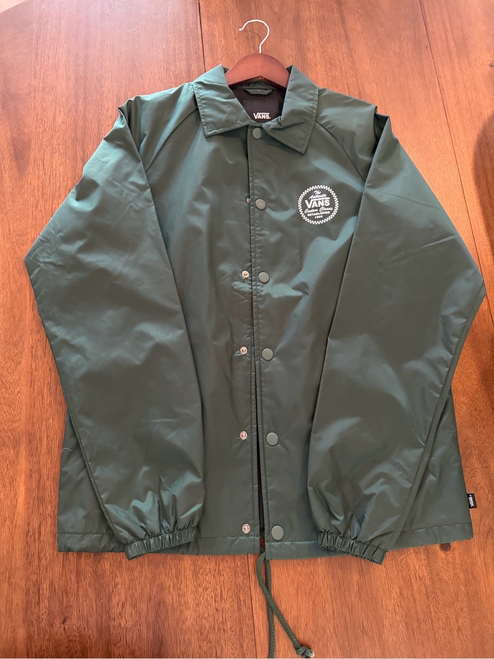 Vans Windbreaker Coaches Jacket Parka Bomber with White Logo Mens